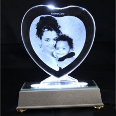 2D Heart Photo Crystal (Large 150x160x15mm)