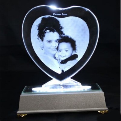 2D Heart Photo Crystal (Large 150x160x15mm)