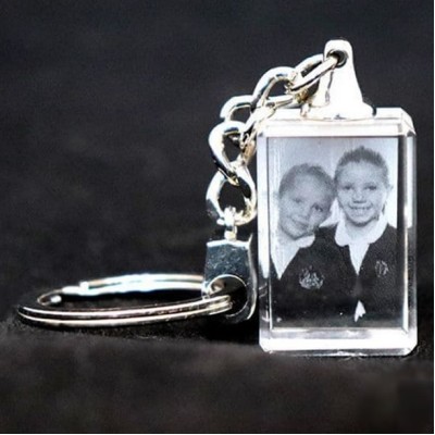 2D Lasered Photo Crystal Keyring