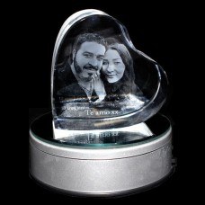 3D Heart Photo Crystal (Small 90x90x50mm)