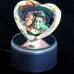 3D Bevelled Heart Personalised Photo Crystal Small 80x70x30mm