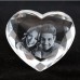 3D Bevelled Heart Personalised Photo Crystal Small 80x70x30mm