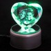 3D Bevelled Heart Personalised Photo Crystal Small 80x70x30mm