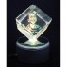 3D Double Bevelled Diamond Personalised Photo Crystal Medium 