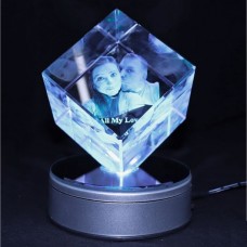 3D Diamond Personalised Photo Crystal Large 80x80x80mm