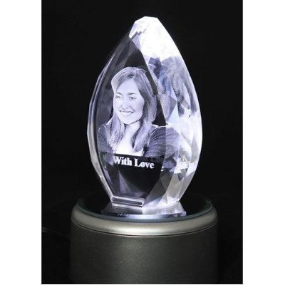 3D Equinox Personalised Photo Crystal 110x70x30mm