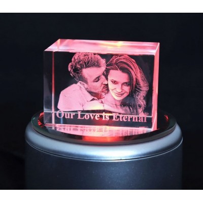 3D Photo Crystal Personalised Small Galaxy 60x40x40mm