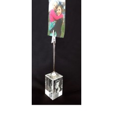 3D Photo Holder Personalised Crystal 50x30x30mm