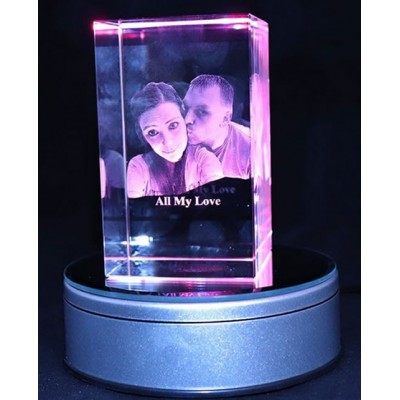 3D Photo Crystal Personalised Large Zodiac 100x60x60mm